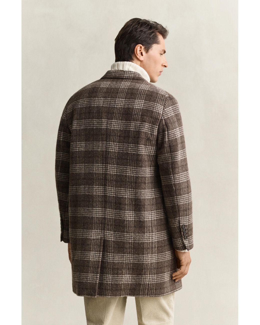 Gant Brown Double Breasted Wool Coat for men