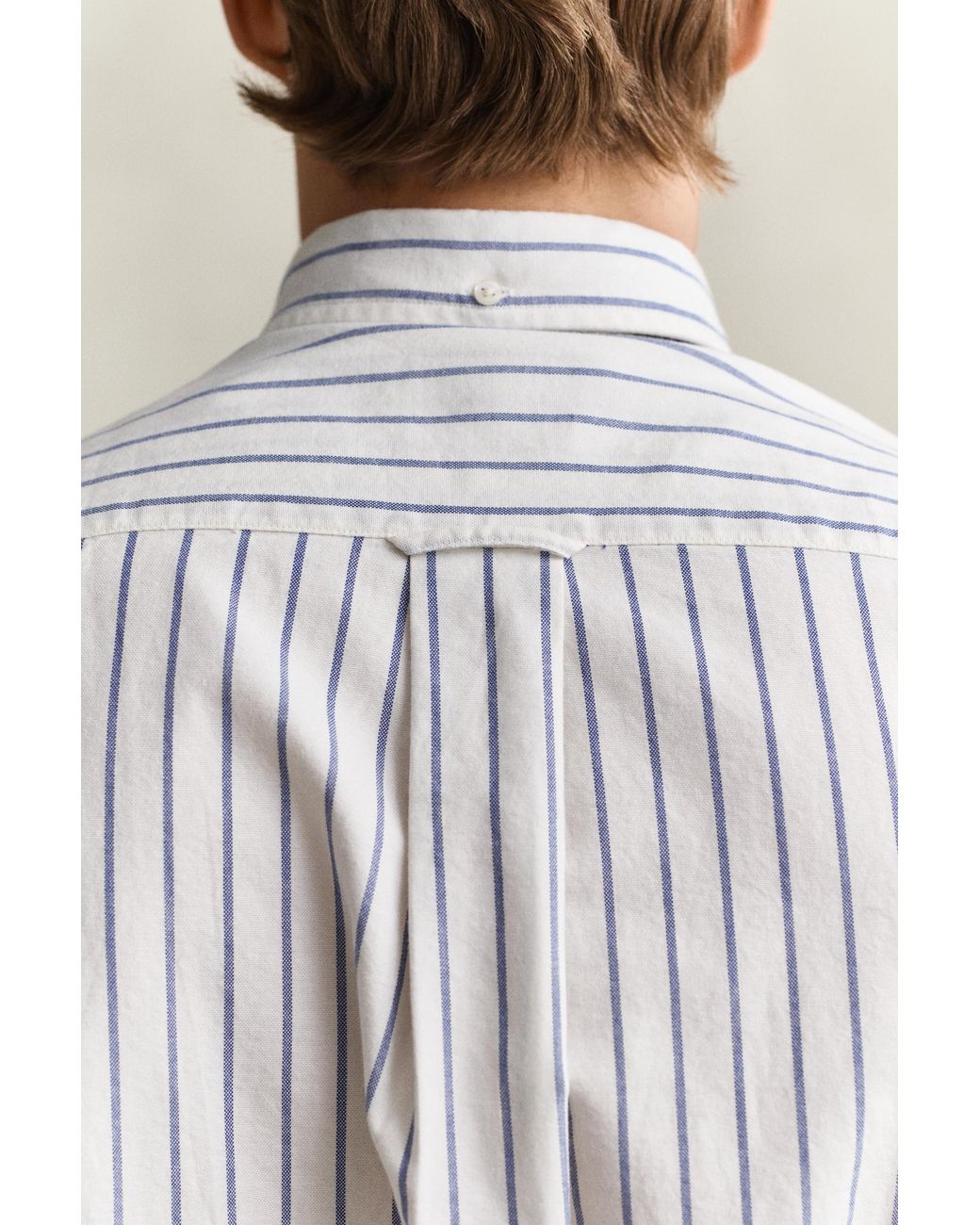 Gant Gray Striped Classic Oxford Shirt Cream for men
