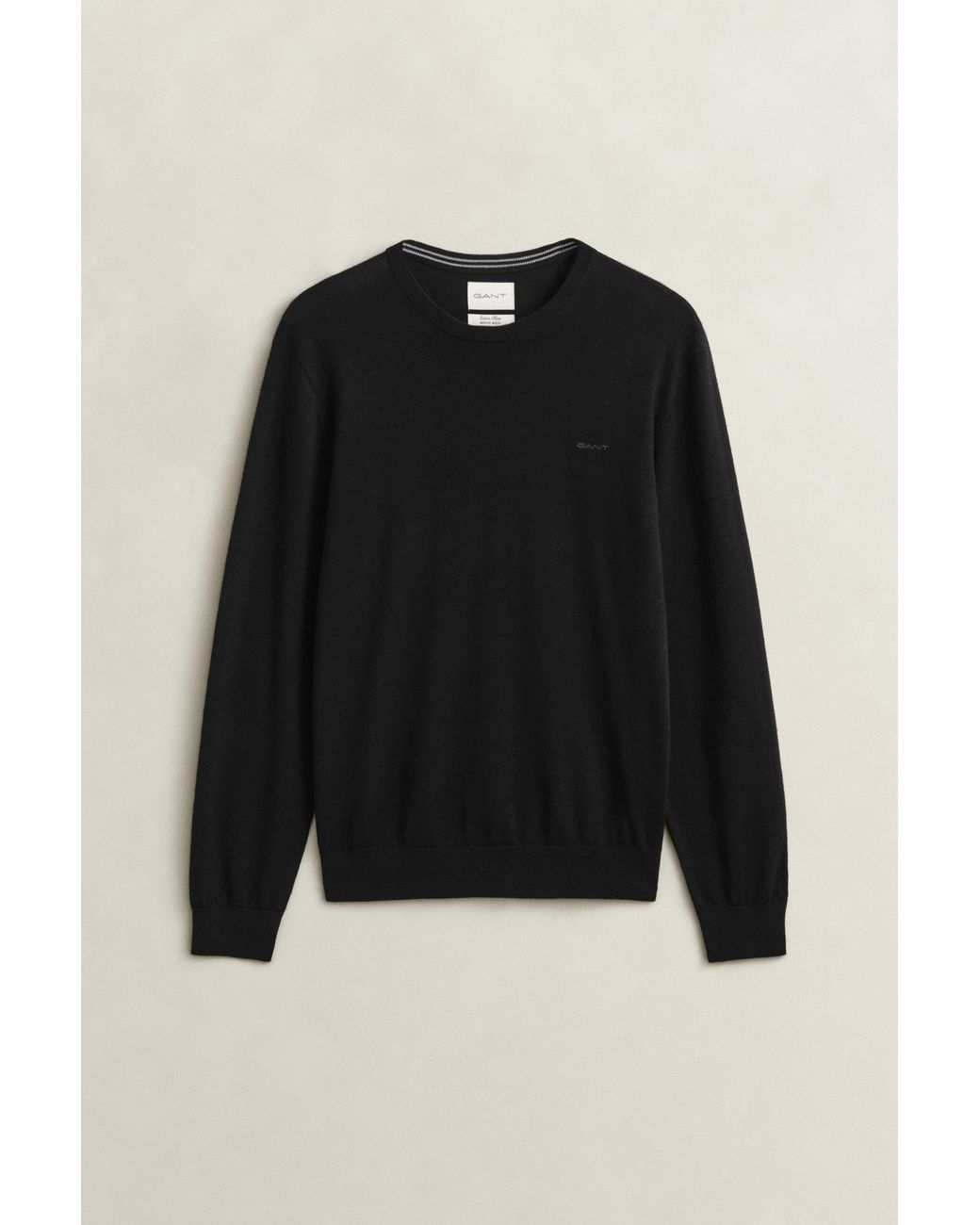 Gant Blue Merino Wool Crew Neck Sweater for men
