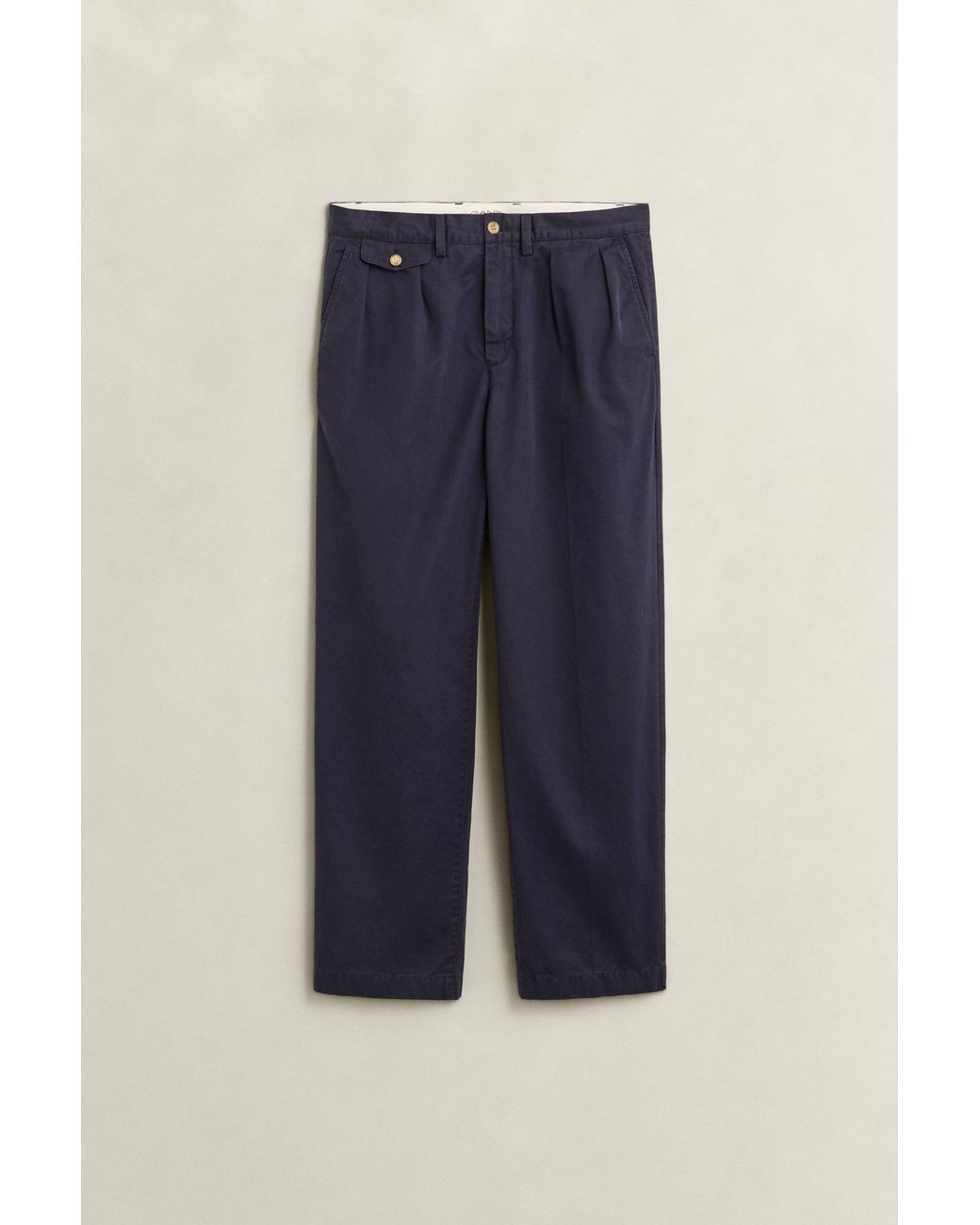 Gant Blue Cotton Twill Chinos Evening for men