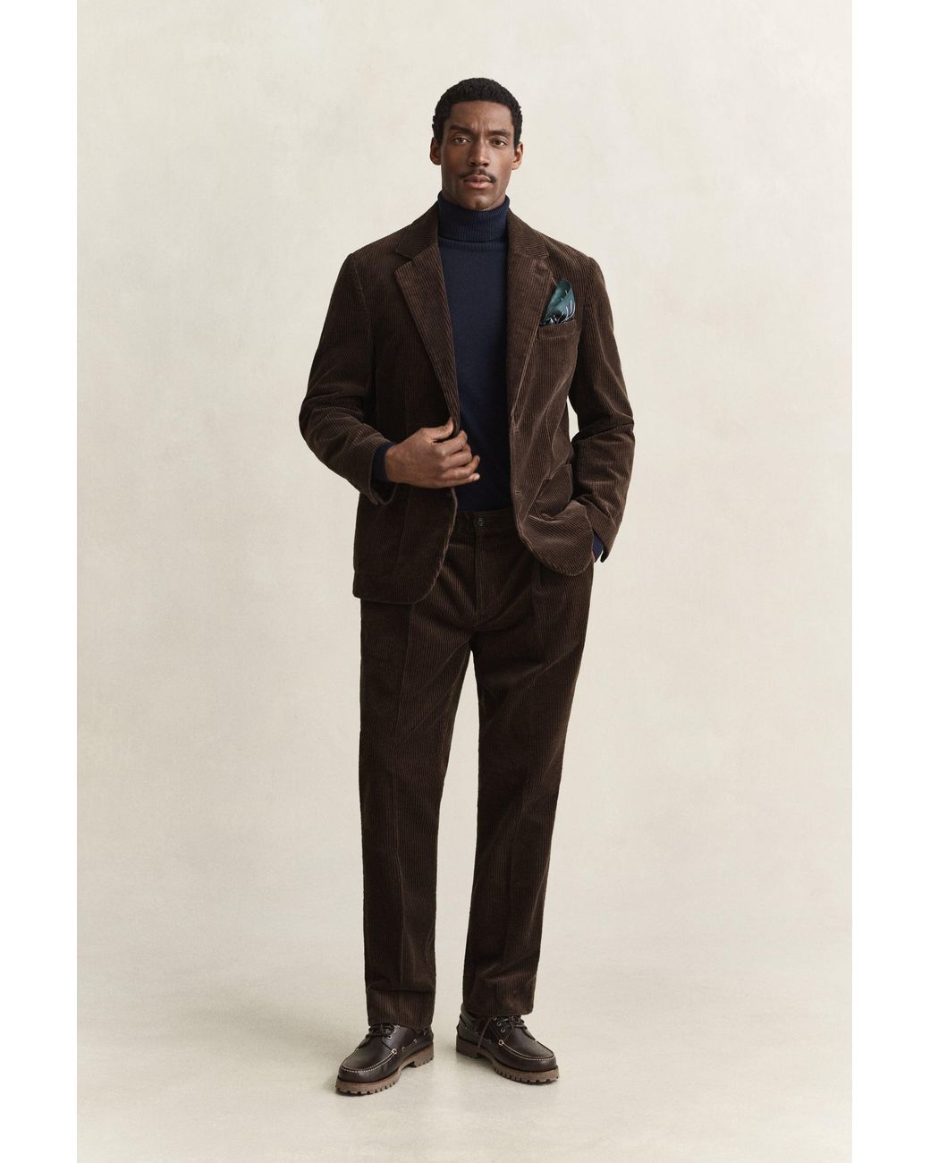 Gant Blue Cotton Wool Turtleneck Sweater Evening for men