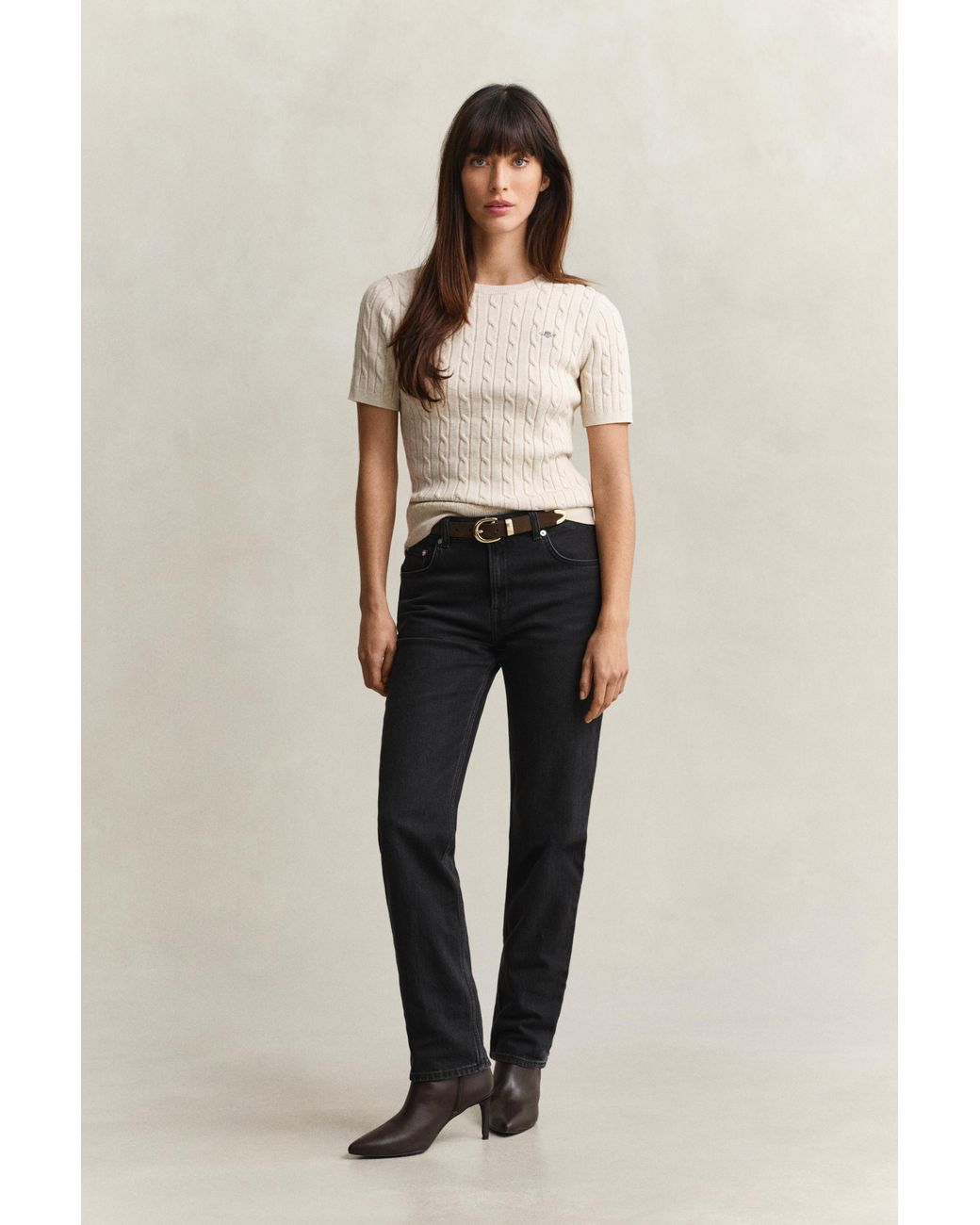 Gant Black Straight Leg Stretch Jeans Worn In