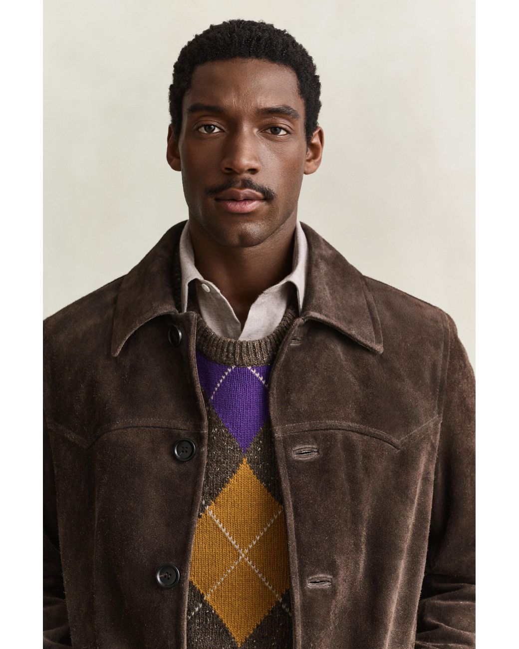 Gant Blue Suede Mid Length Jacket for men