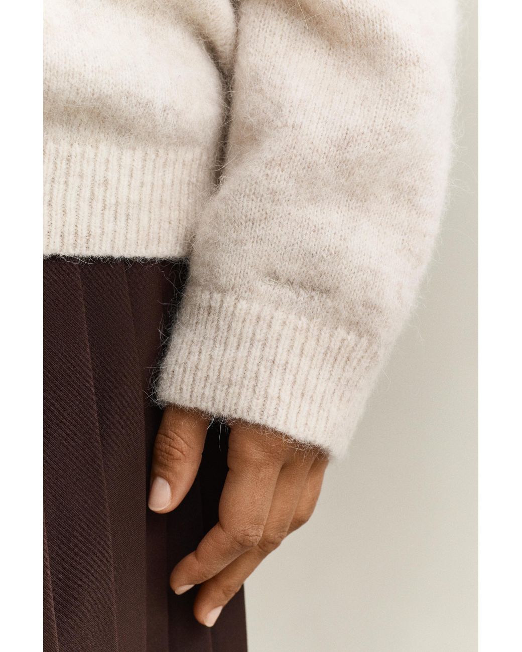 Gant Natural Alpaca Wool Blend Sweater Light Melange