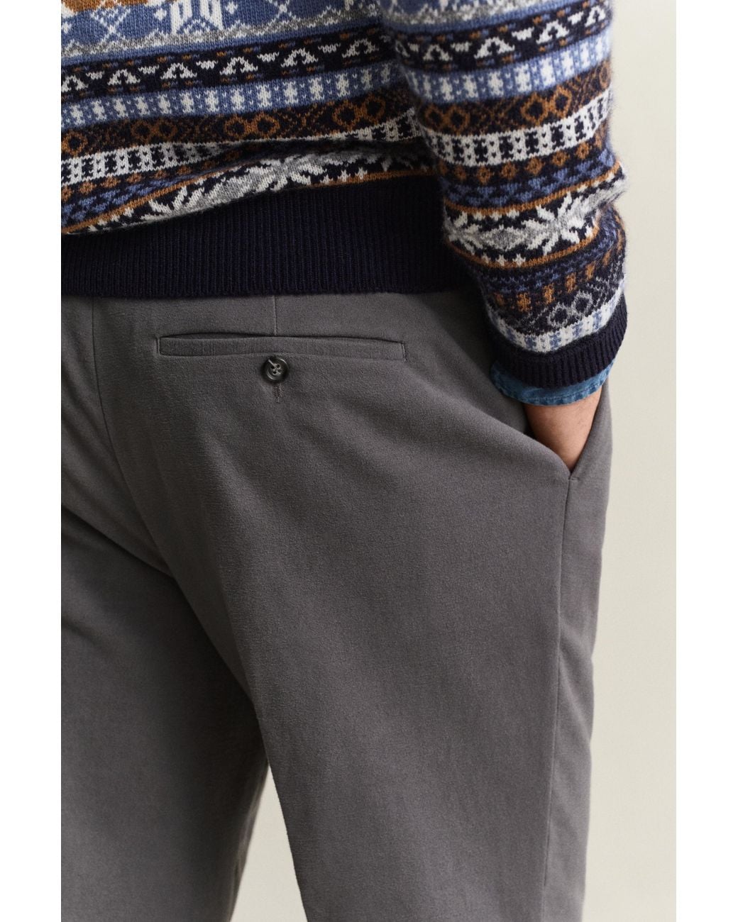 Gant Blue Moleskin Suit Pants for men
