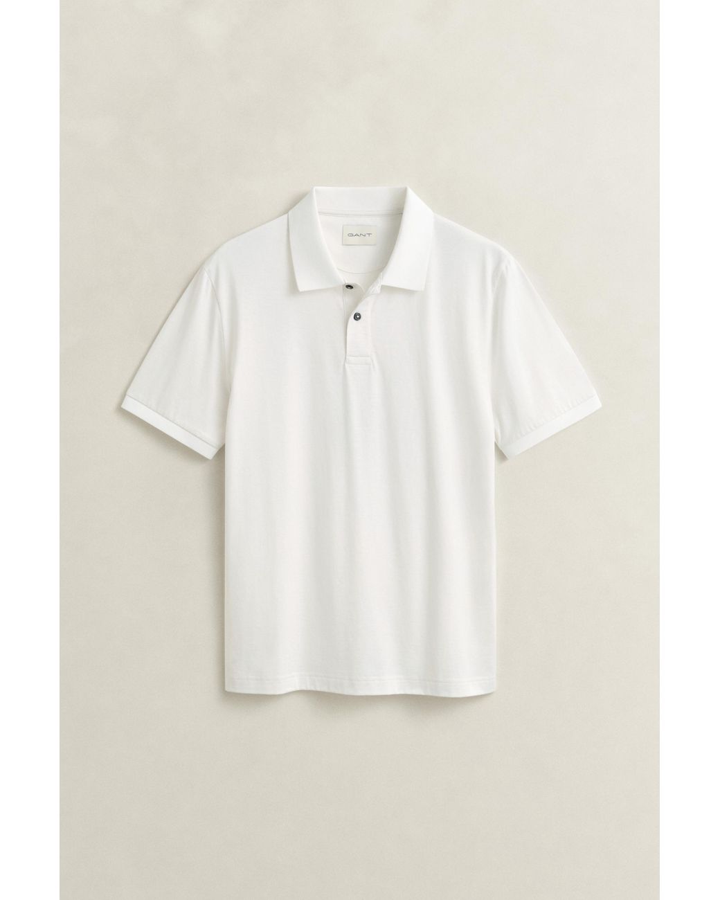 Gant White Pima Cotton Polo Shirt Eggshell for men