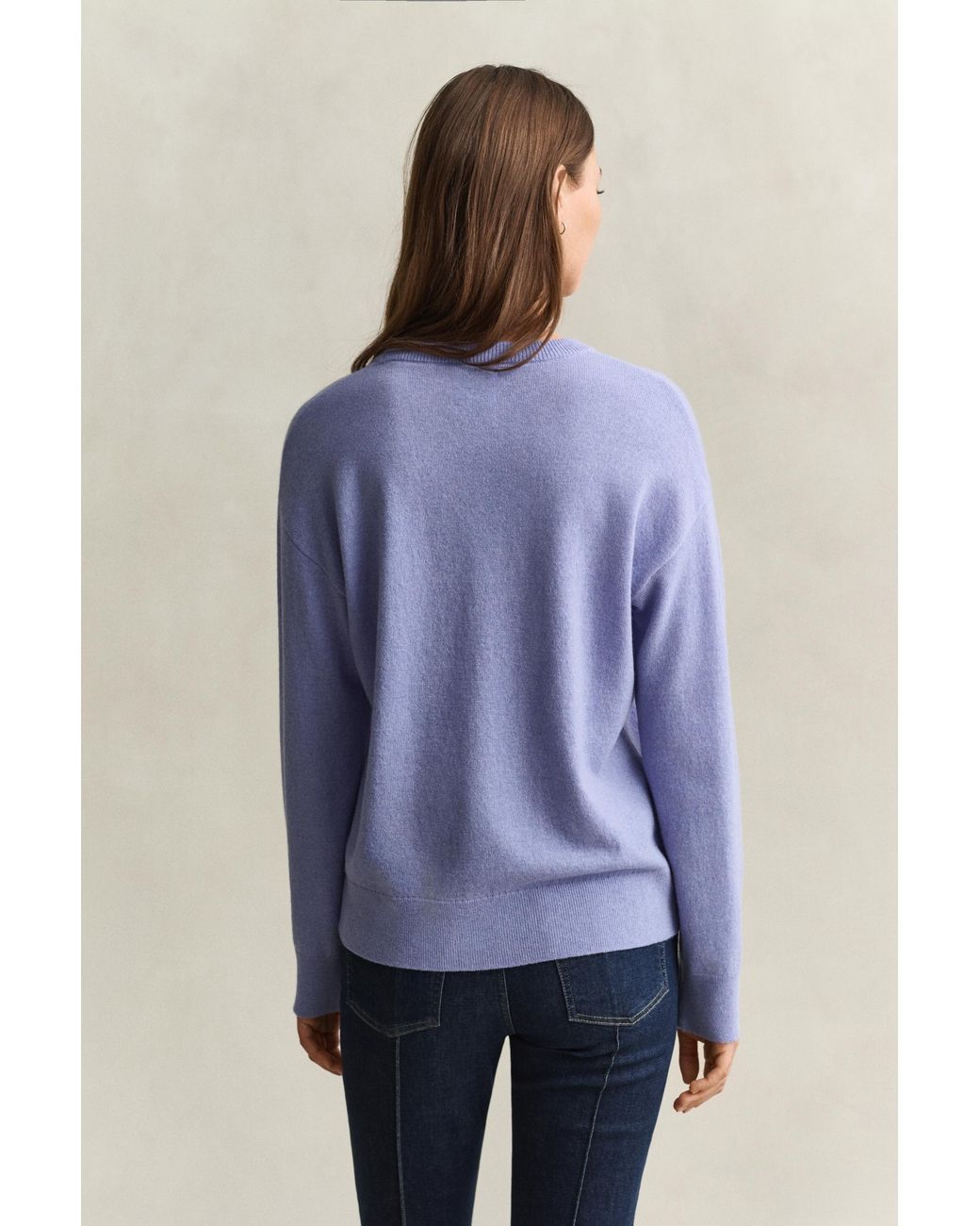Gant Blue Superfine Lambswool Crew Neck Sweater