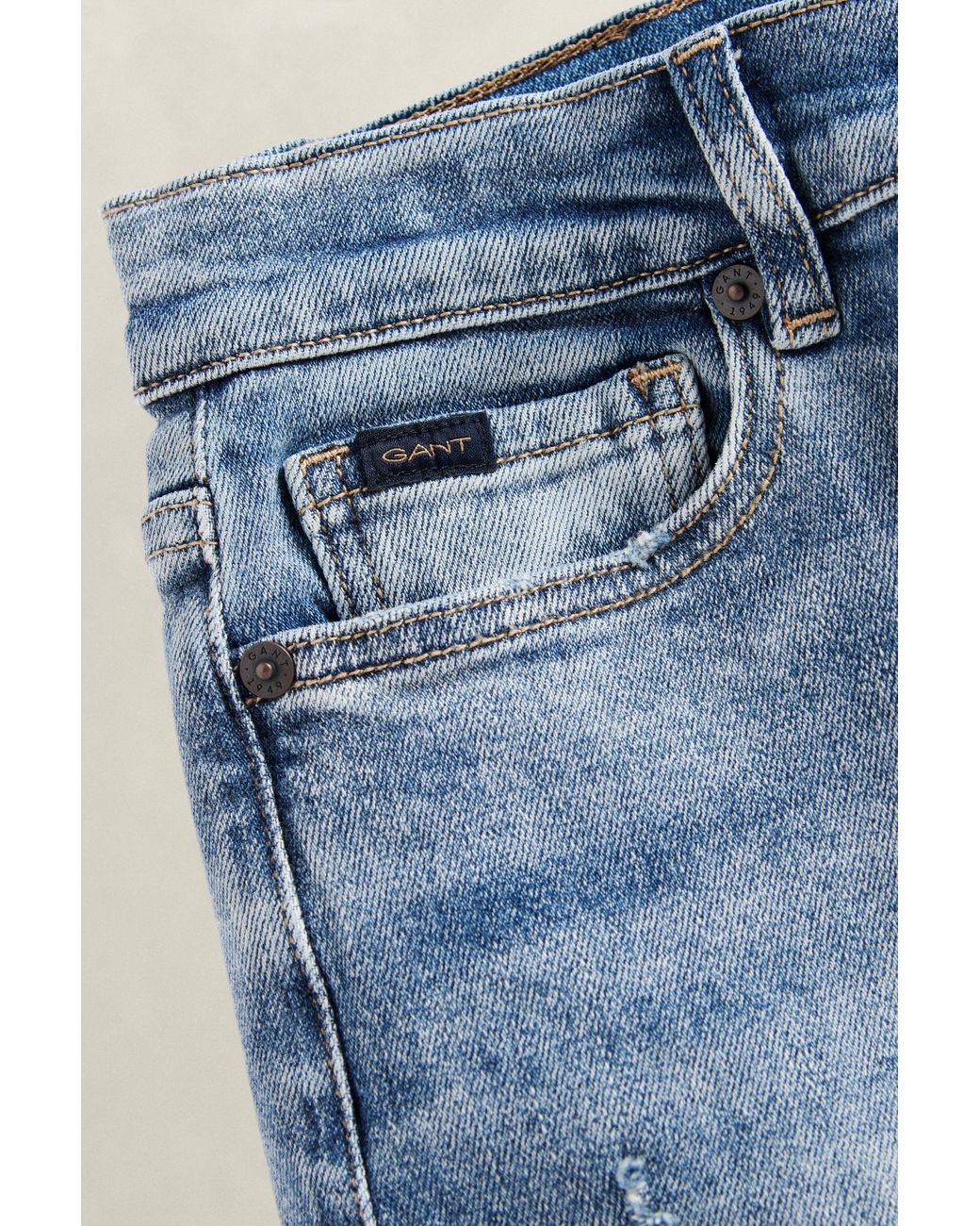 Gant Blue Teens Teen Boys Relaxed Fit Jeans for men