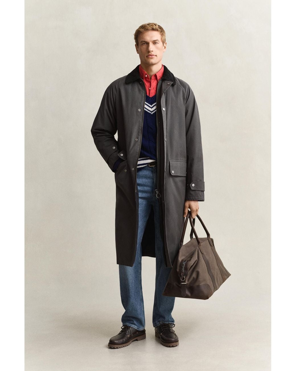Gant Blue Waxed Barn Coat for men