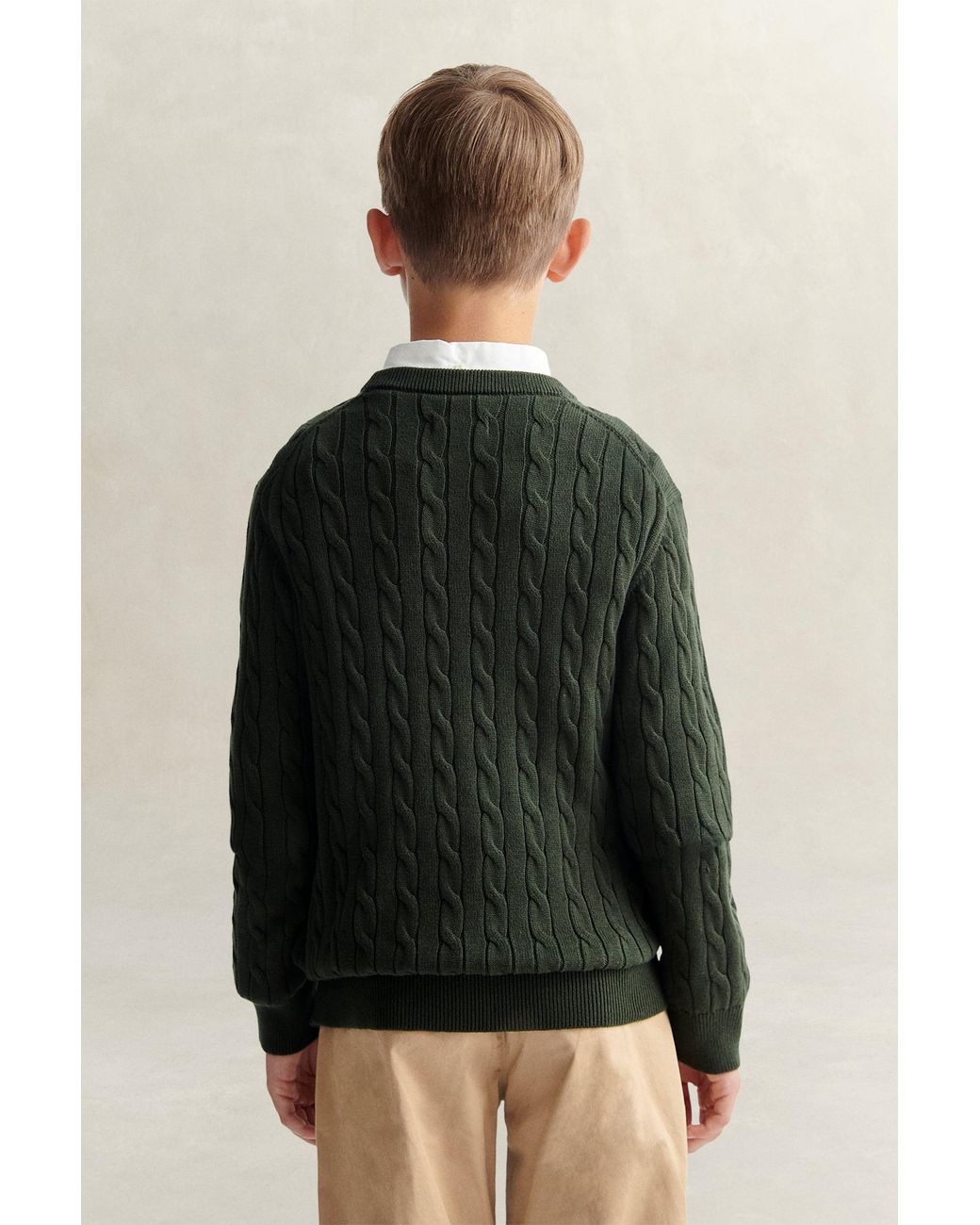 Gant Black Teens Teen Boys Shield Sweater Dark Moss for men