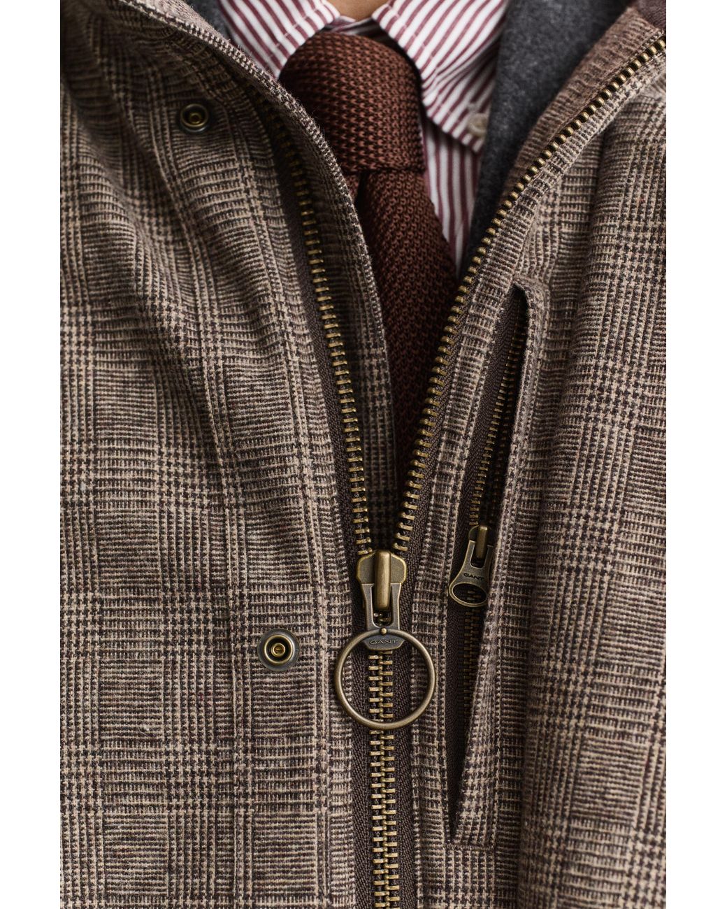 Gant Brown Wool Blend Double Decker Jacket for men