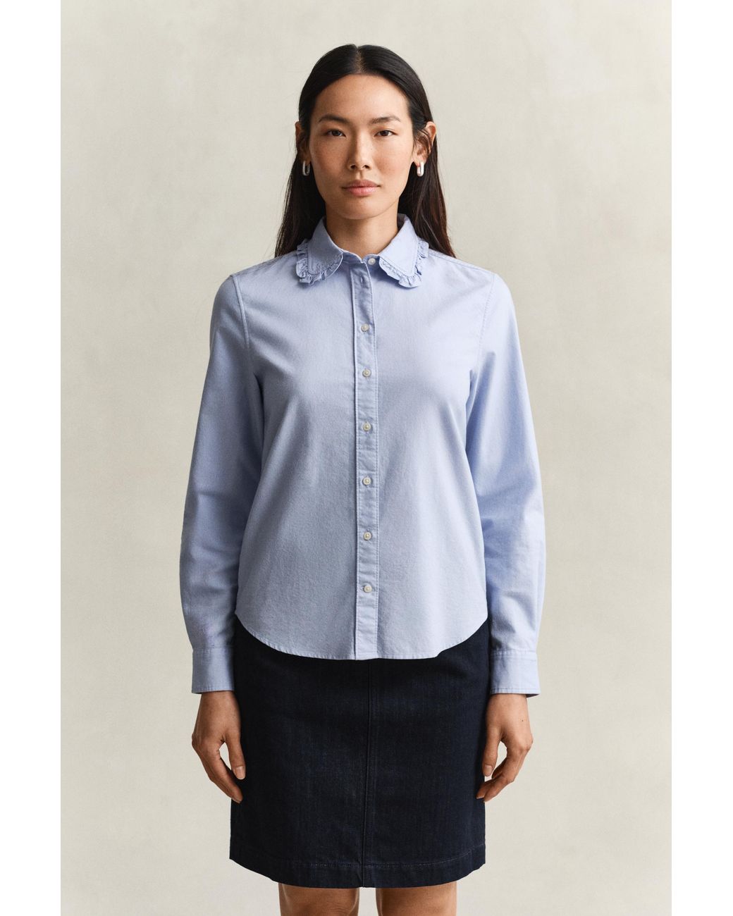 Gant Blue Frilly Classic Oxford Shirt