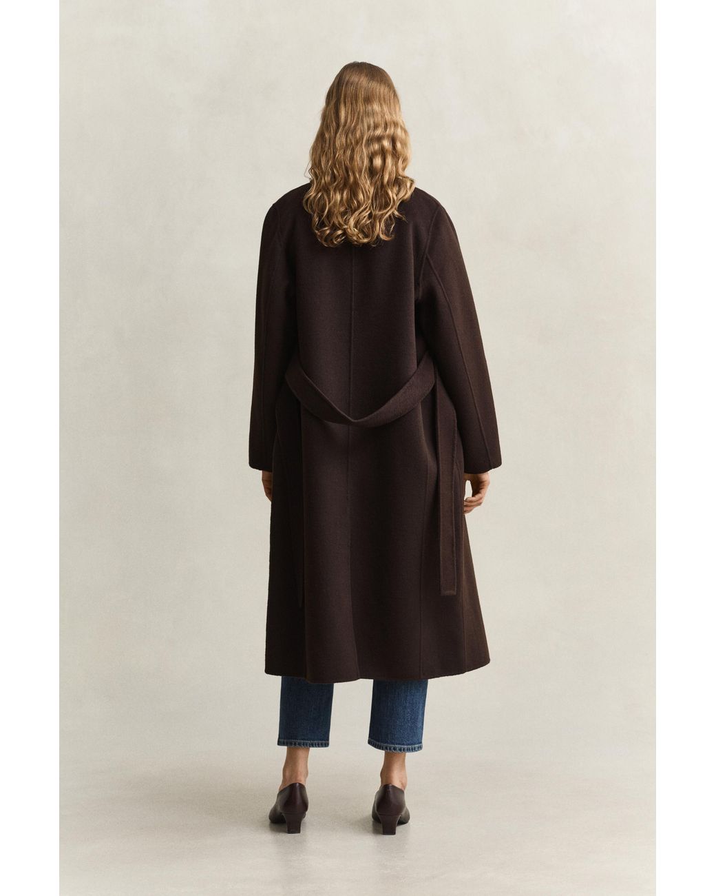Gant Blue Handstitched Belted Coat Deep