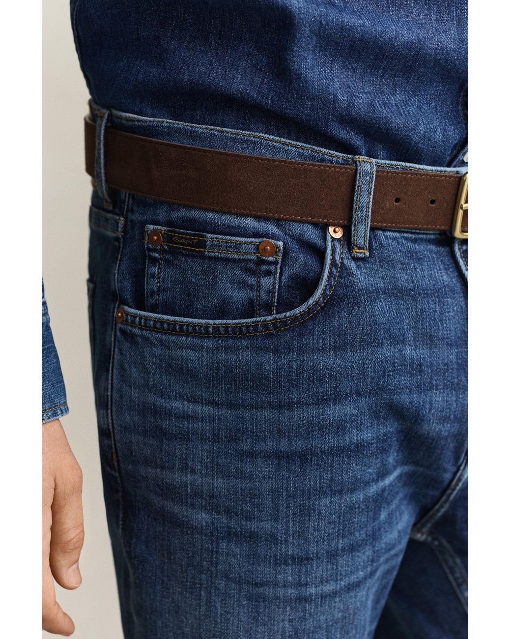 Gant Blue Slim Jeans Mid Broken In for men
