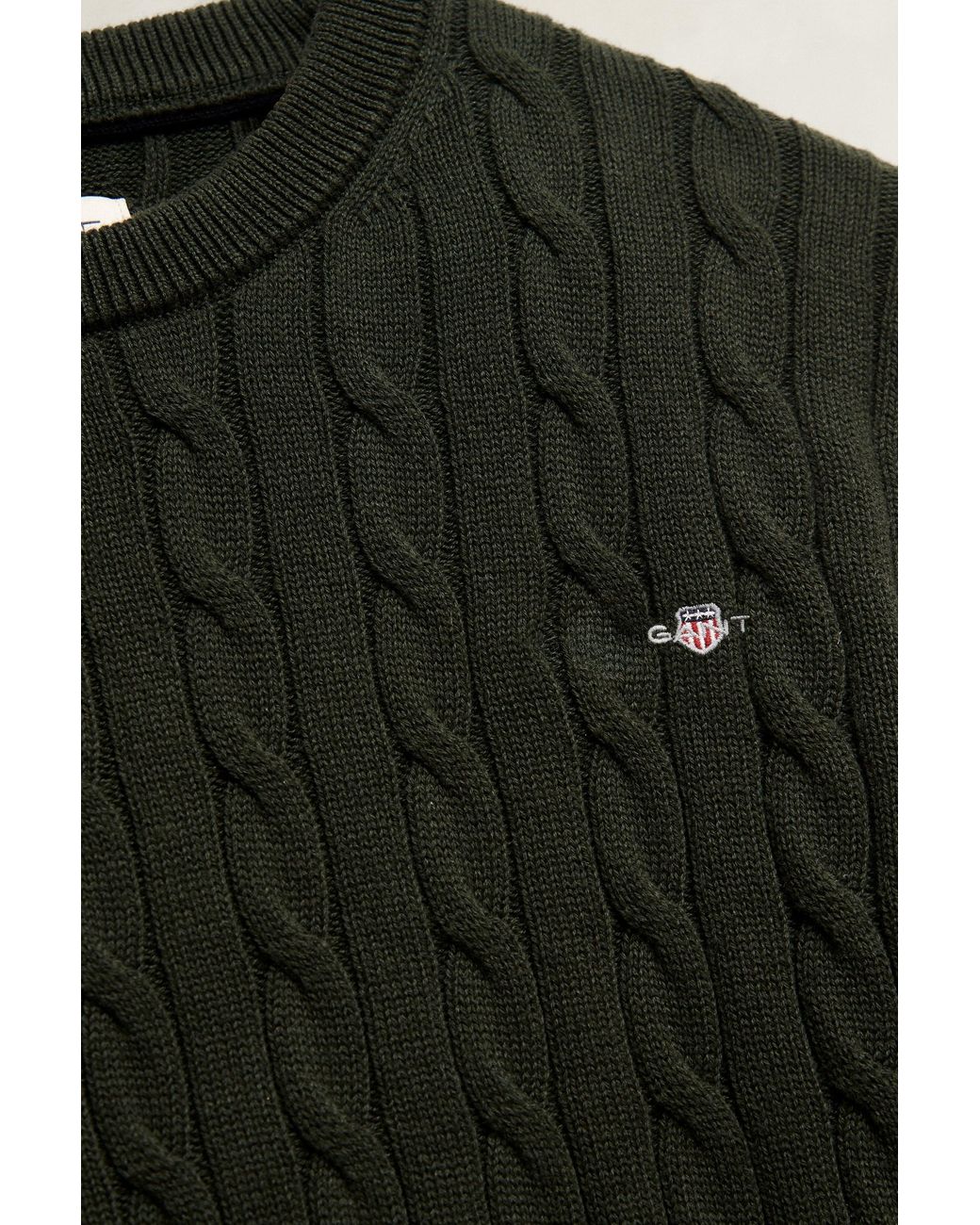 Gant Black Teens Teen Boys Shield Sweater Dark Moss for men