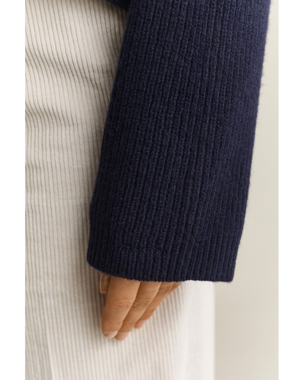 Gant Blue Ribbed Wool Sweater Evening