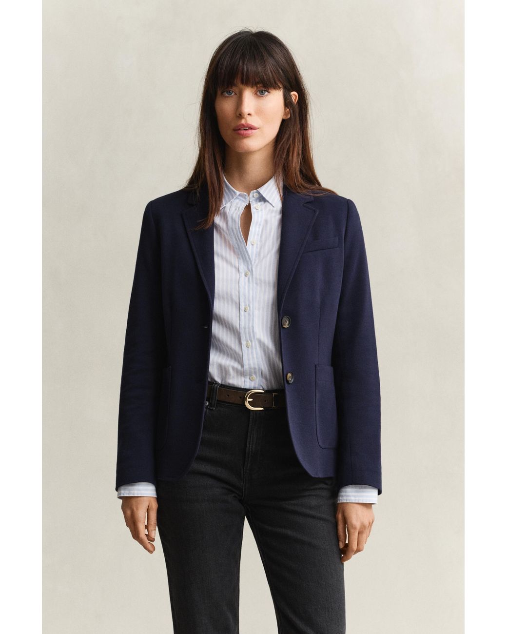 Gant Blue Slim Fit Piqué Blazer
