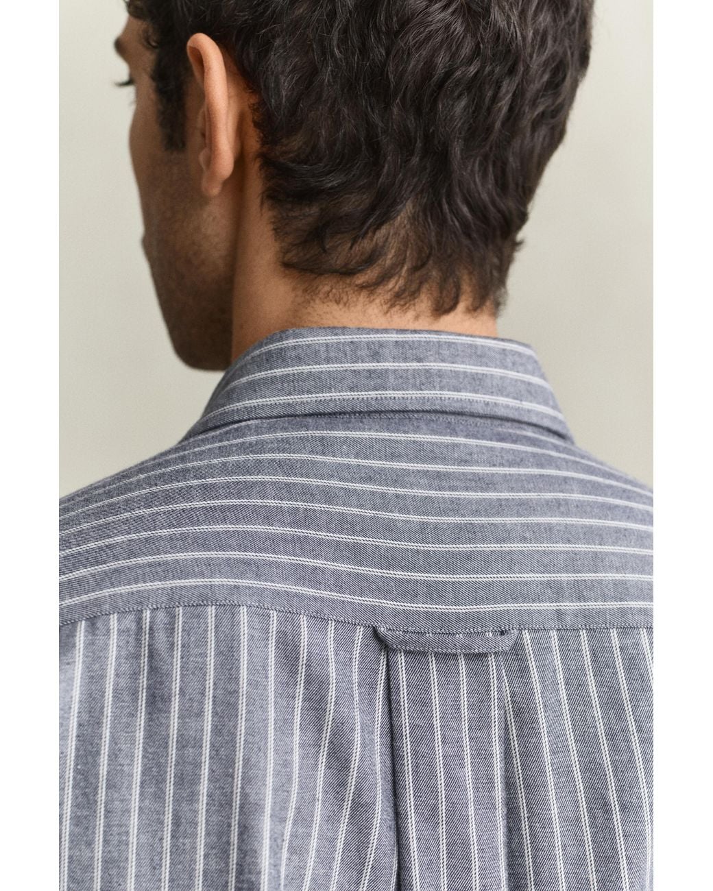 Gant Gray Striped Flannel Mélange Shirt Dark Melange for men