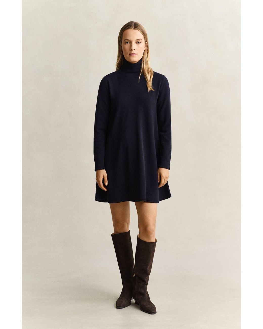 Gant Blue Superfine Lambswool Dress Evening