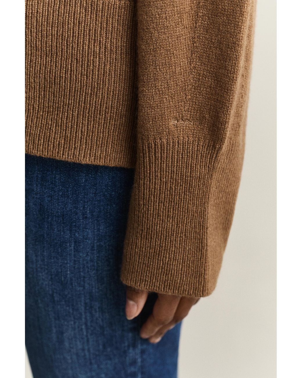 Gant Natural Wool Cashmere Crew Neck Sweater Warm
