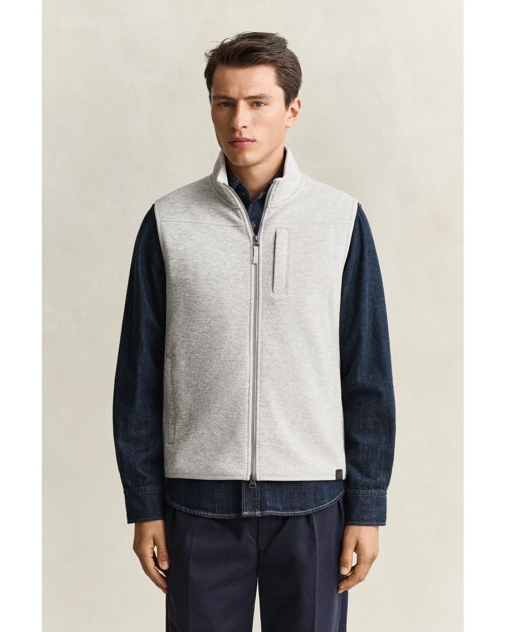 Gant Blue Fleece Vest for men