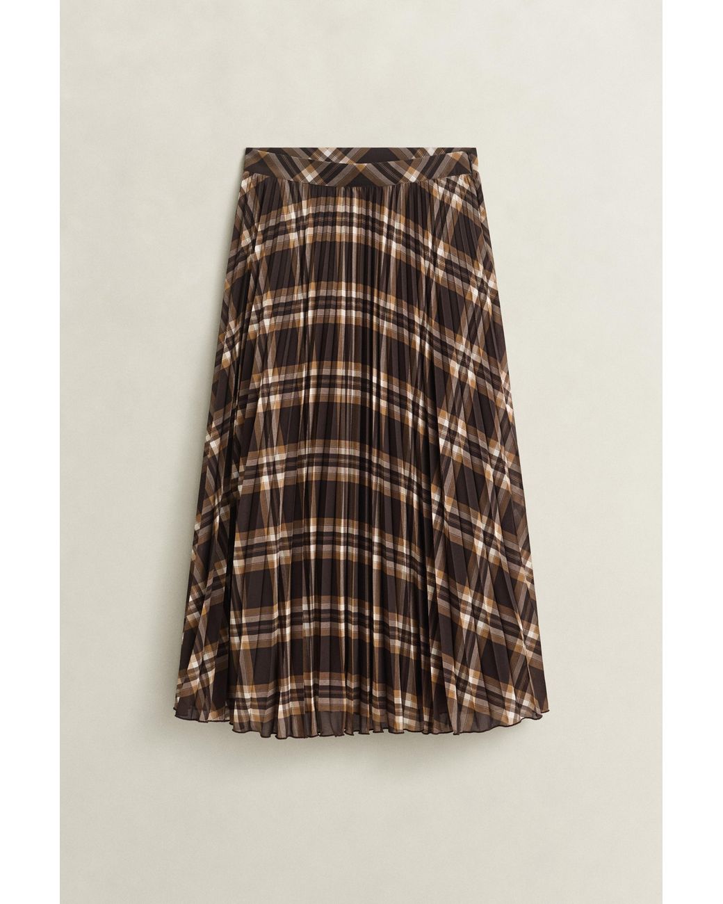 Gant Natural Pleated Midi Skirt Deep