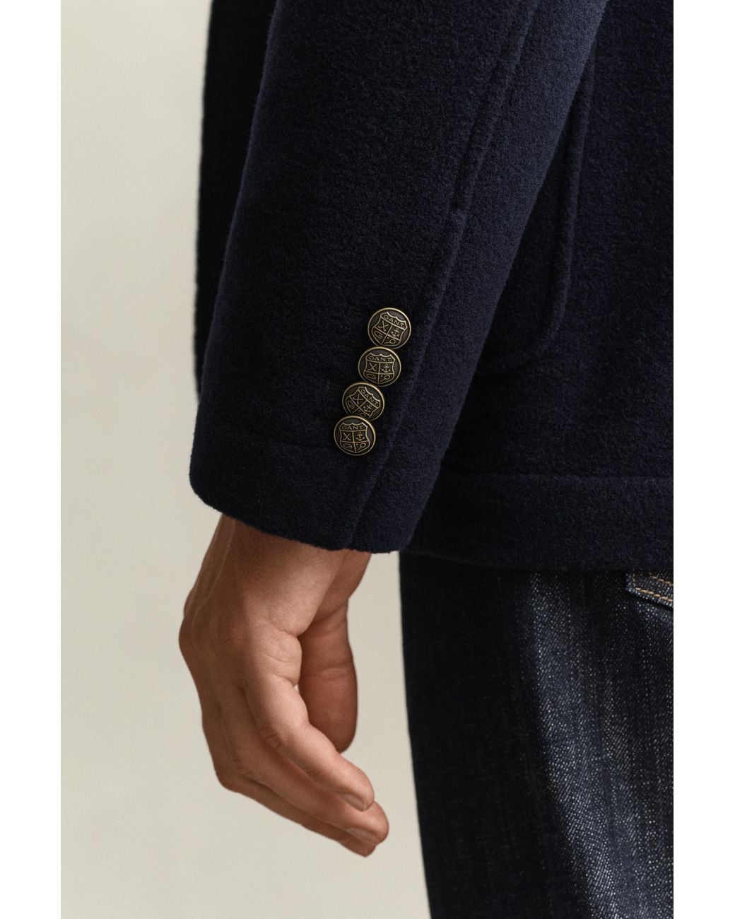 Gant Blue Felted Wool Club Blazer Evening for men
