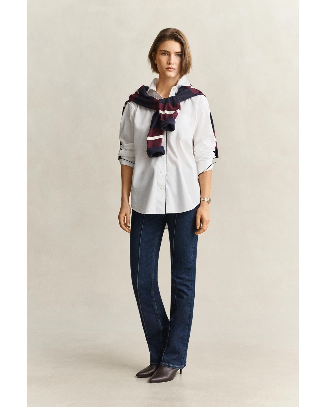 Gant White Piping Detail Shirt