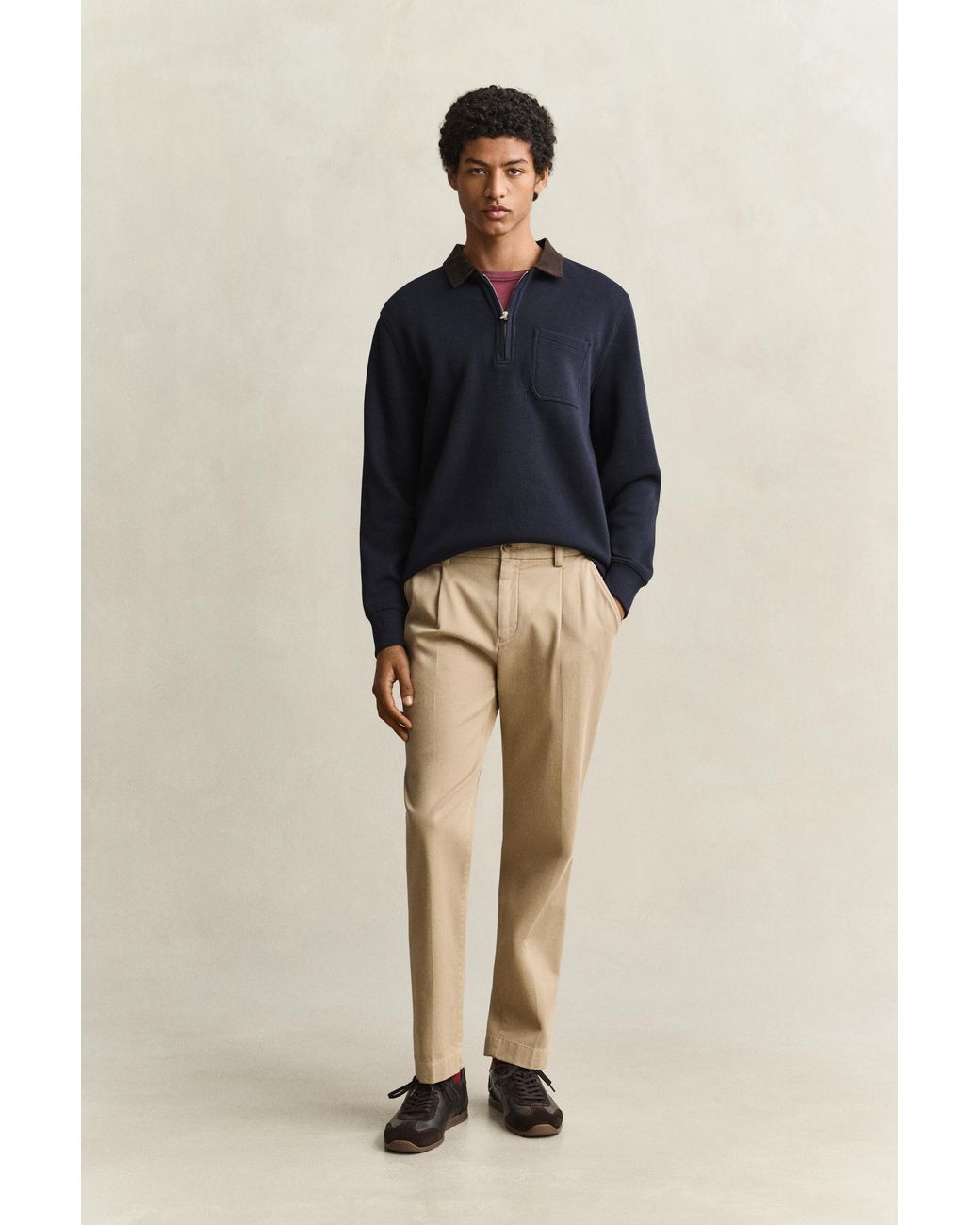 Gant Blue Half Zip Rugger Evening for men