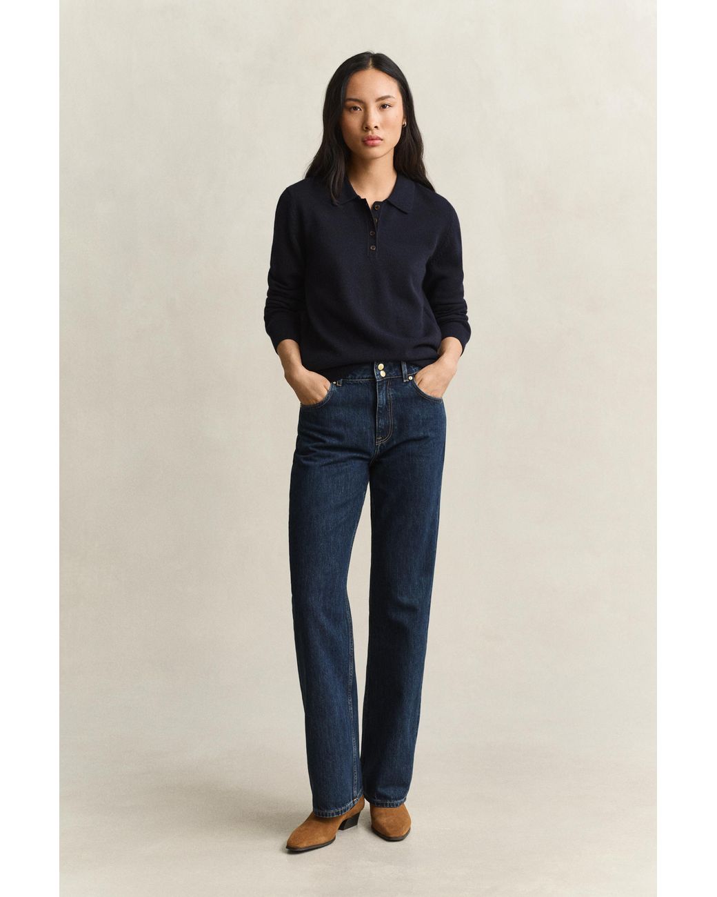Gant Blue Lambswool Rugger Sweater Evening
