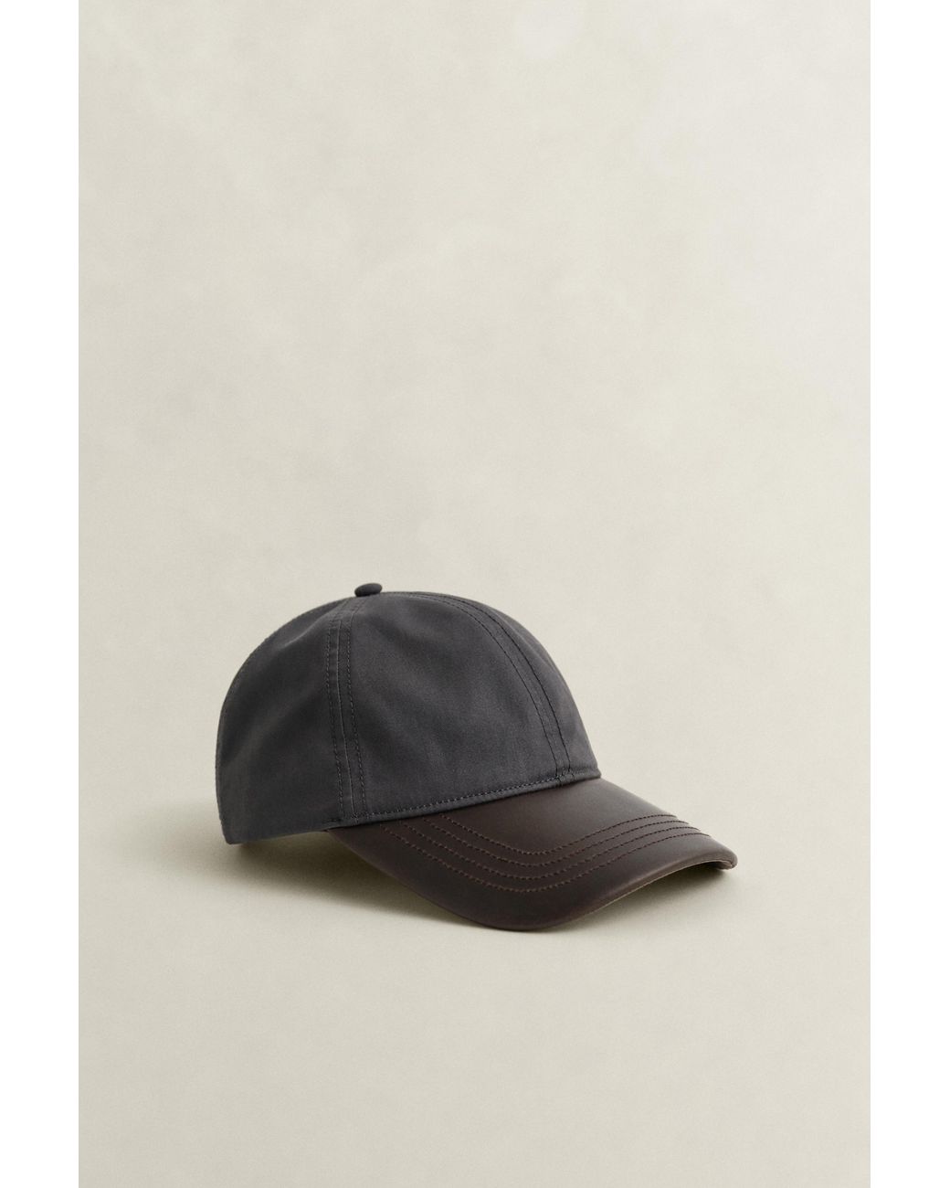 Gant Gray Waxed Leather Visor Cap for men