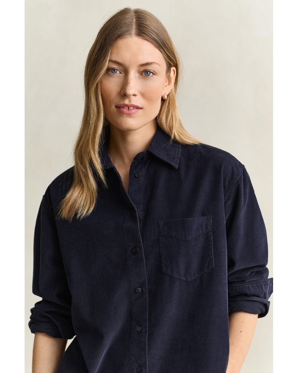 Gant Blue Relaxed Corduroy Shirt Evening