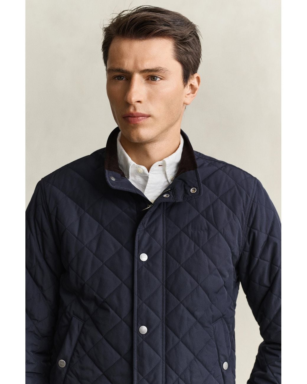 Gant Blue Quilted Jacket Evening for men