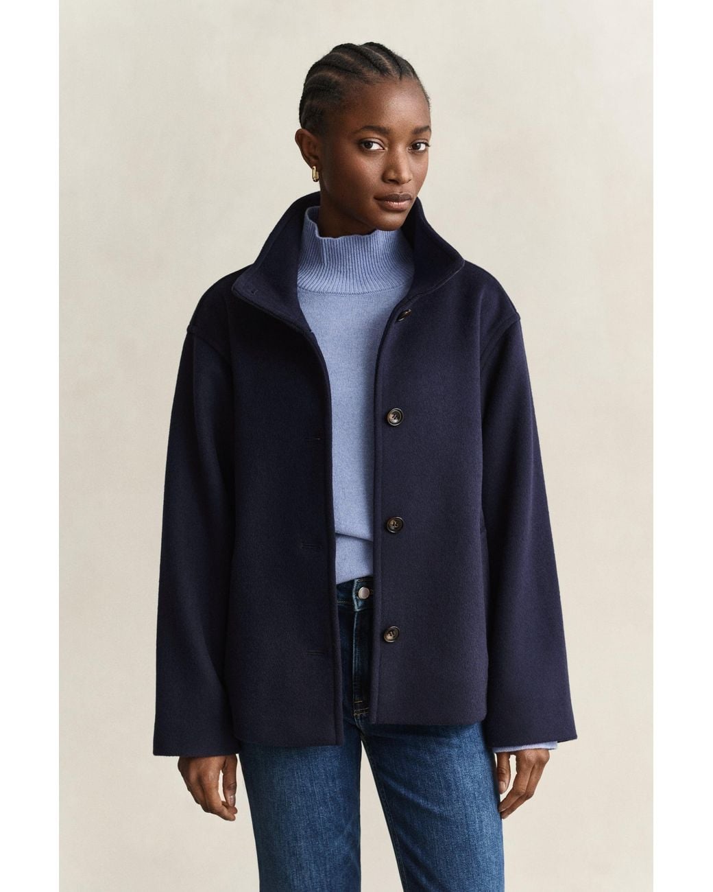 Gant Blue Wool Blend Jacket Evening