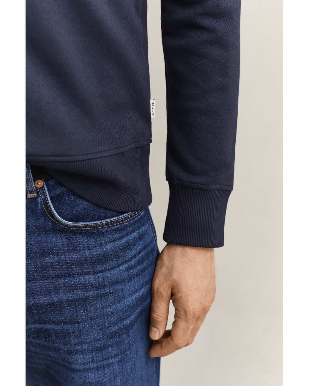 Gant Blue Half-Zip Sweatshirt Evening for men