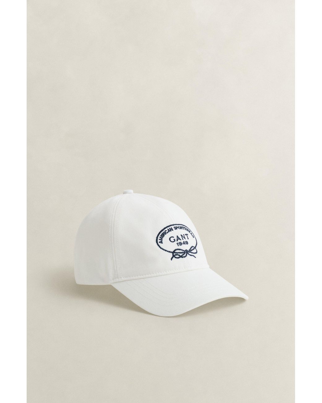 Gant Red Graphic Cotton Twill Cap Eggshell