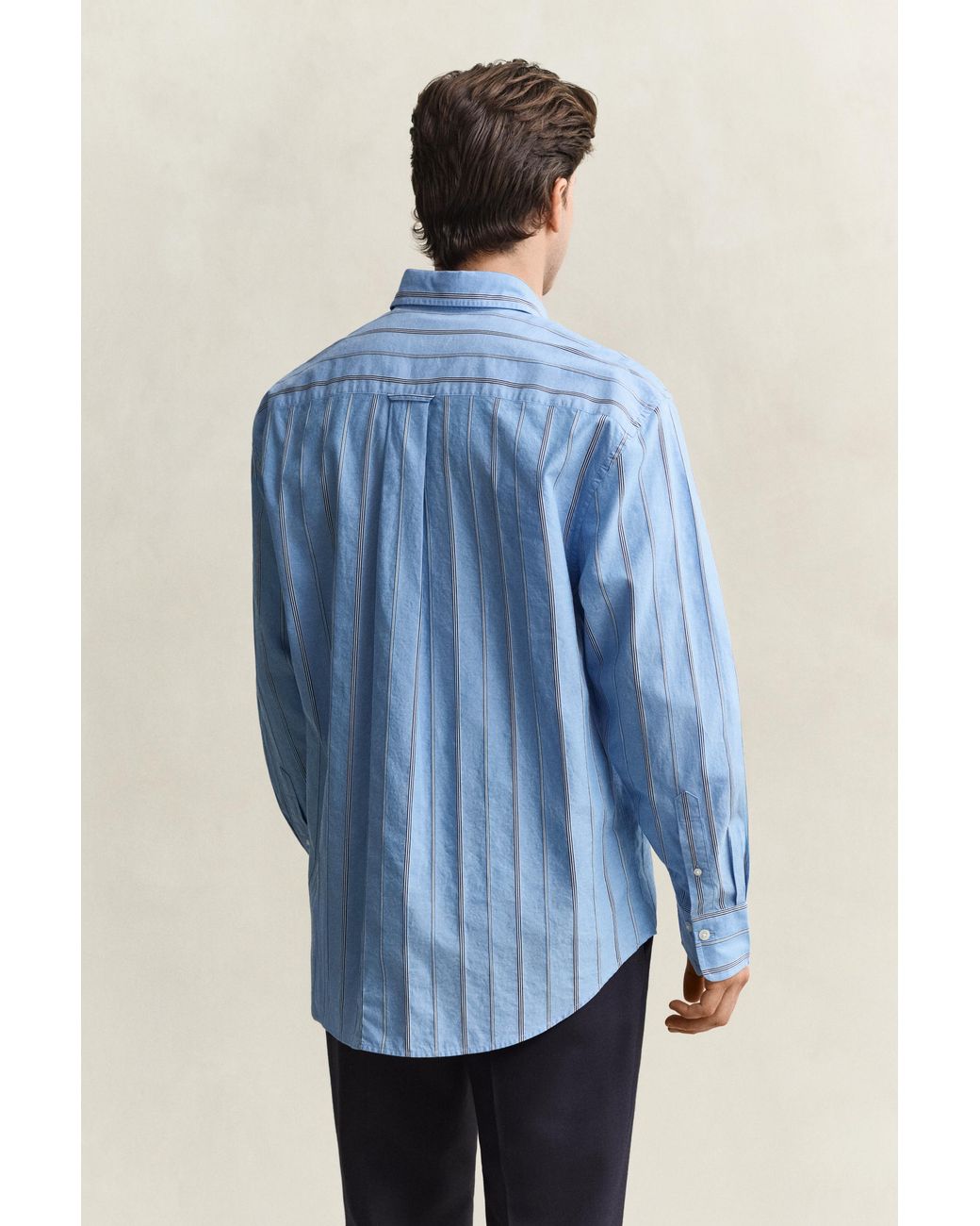Gant Blue Relaxed Fit Dobby Striped Shirt for men