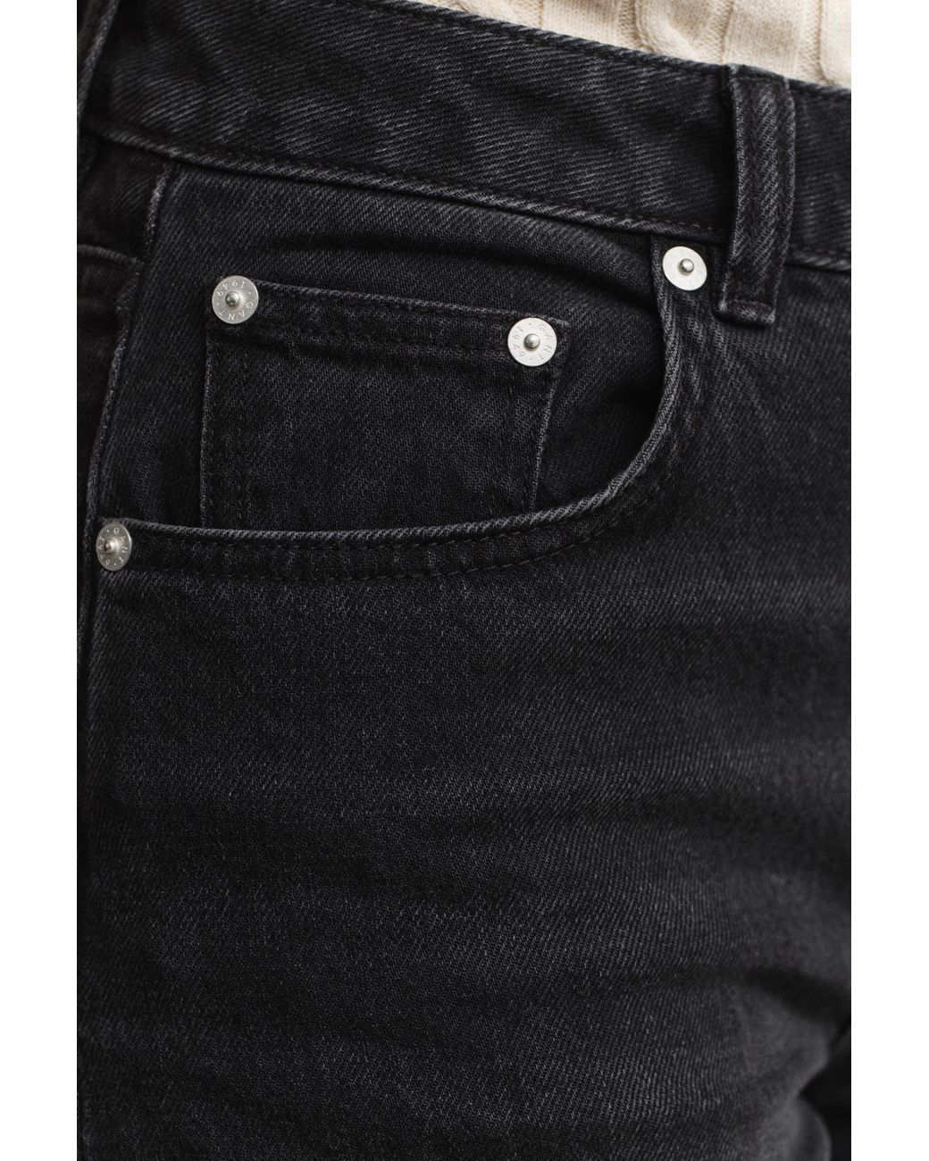 Gant Black Straight Leg Stretch Jeans Worn In