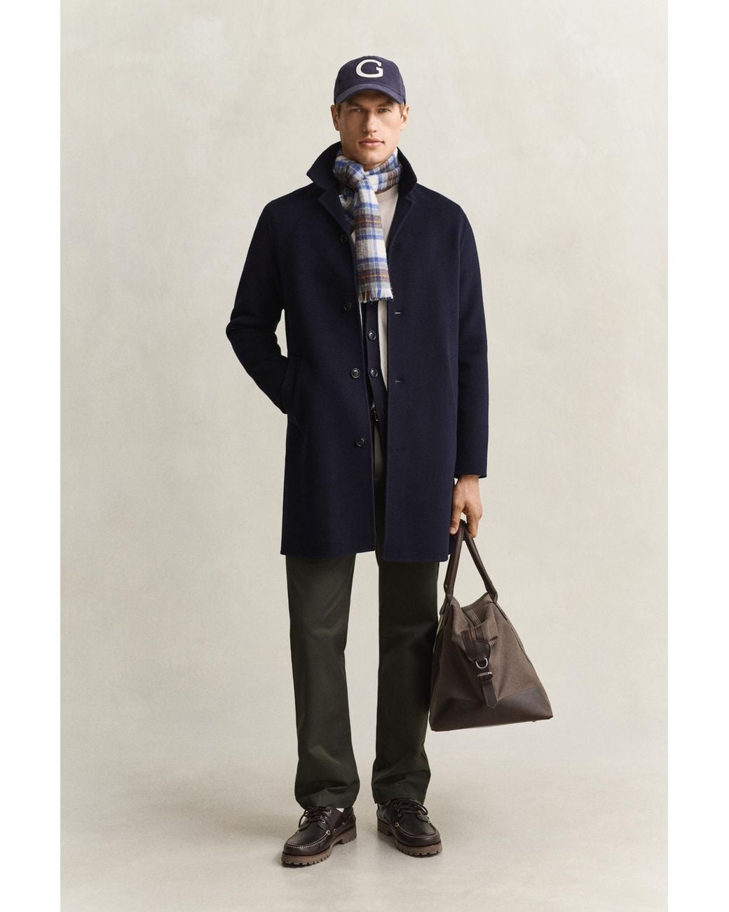 Gant Blue Handstitched Top Coat Evening for men