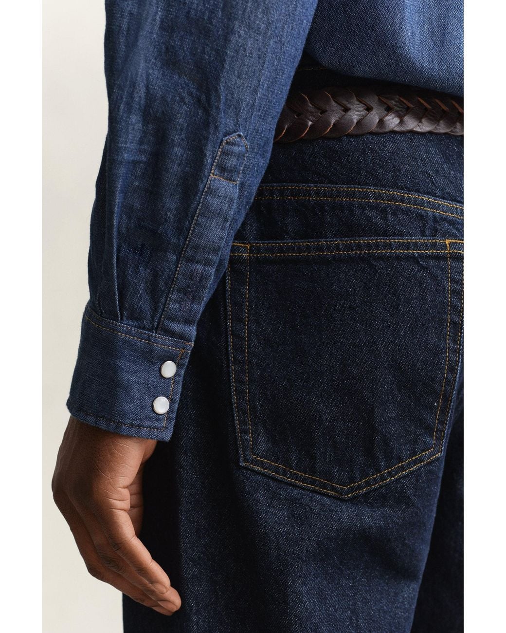 Gant Blue Denim Rodeo Shirt Dark for men