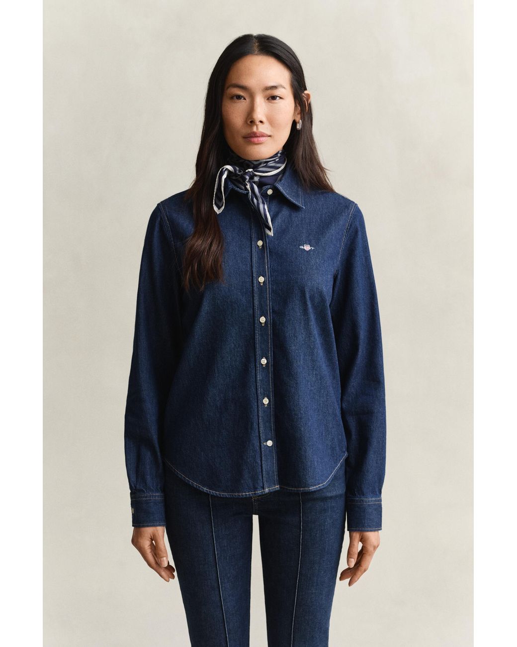 Gant Blue Denim Shirt Dark Raw