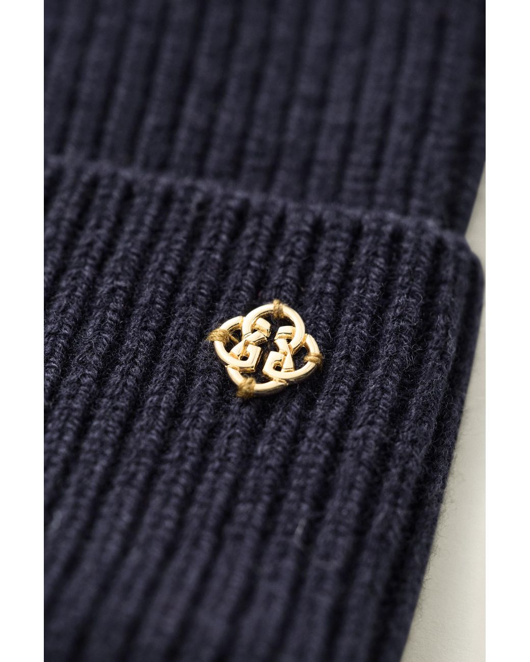 Gant Black Ribbed Wool Beanie Evening