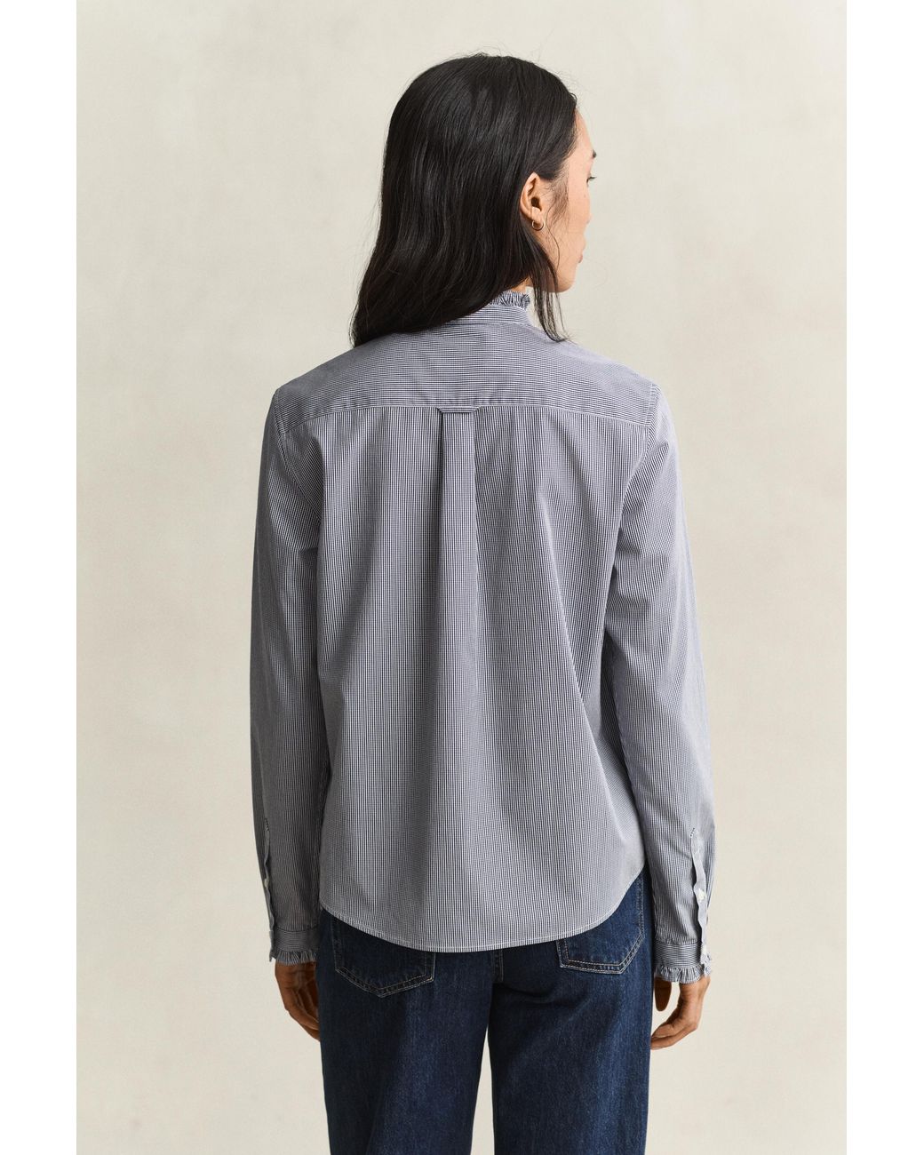 Gant Blue Frill Collar Blouse Classic