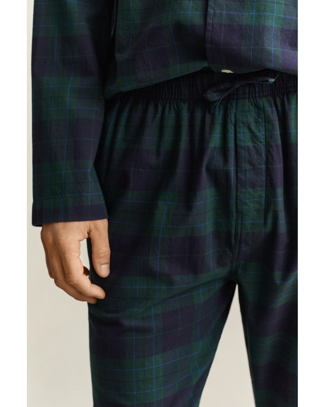Gant Blue Checked Pajama Set Gift Box Tartan for men