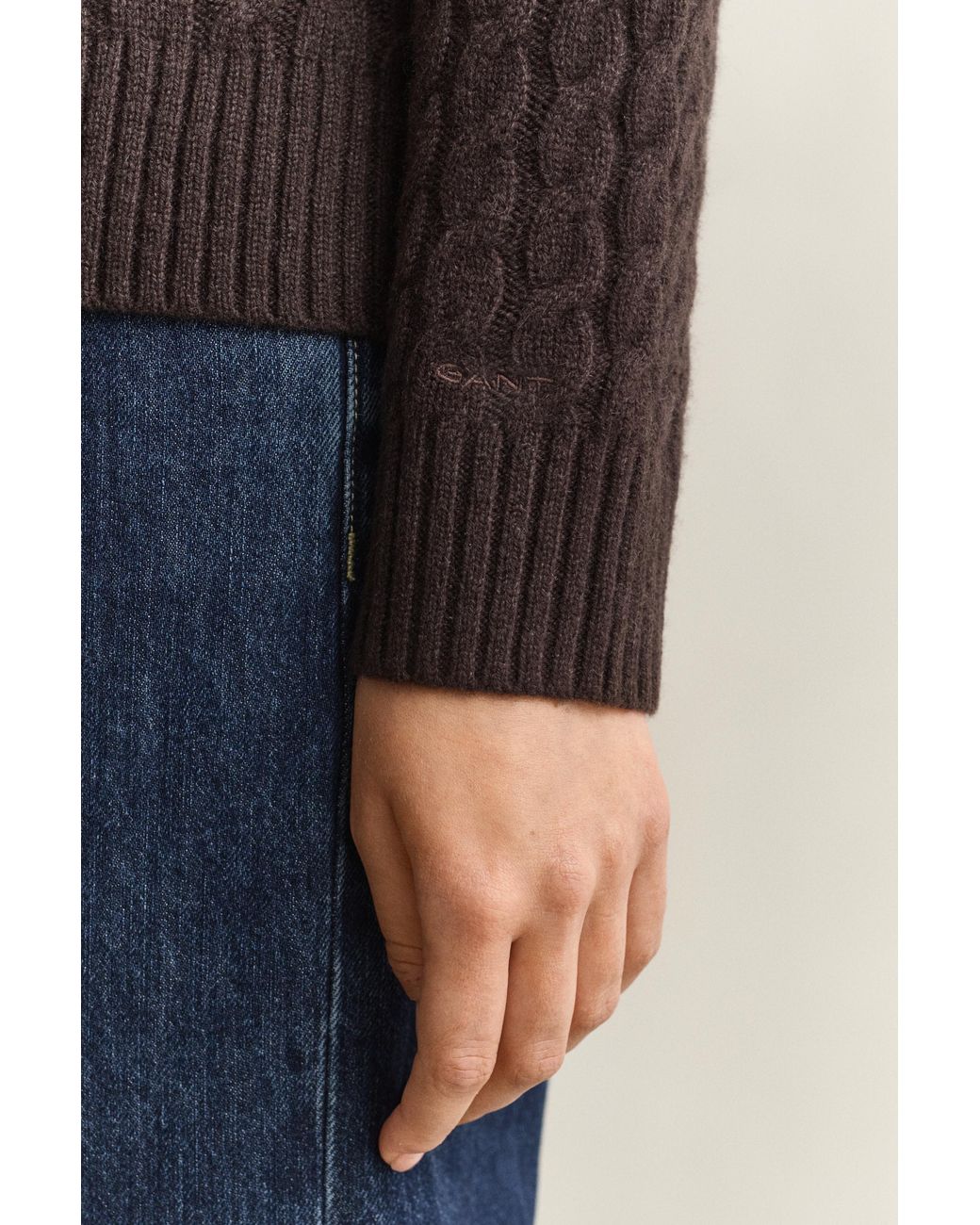 Gant Blue Cashmere Cable Knit Sweater Deep