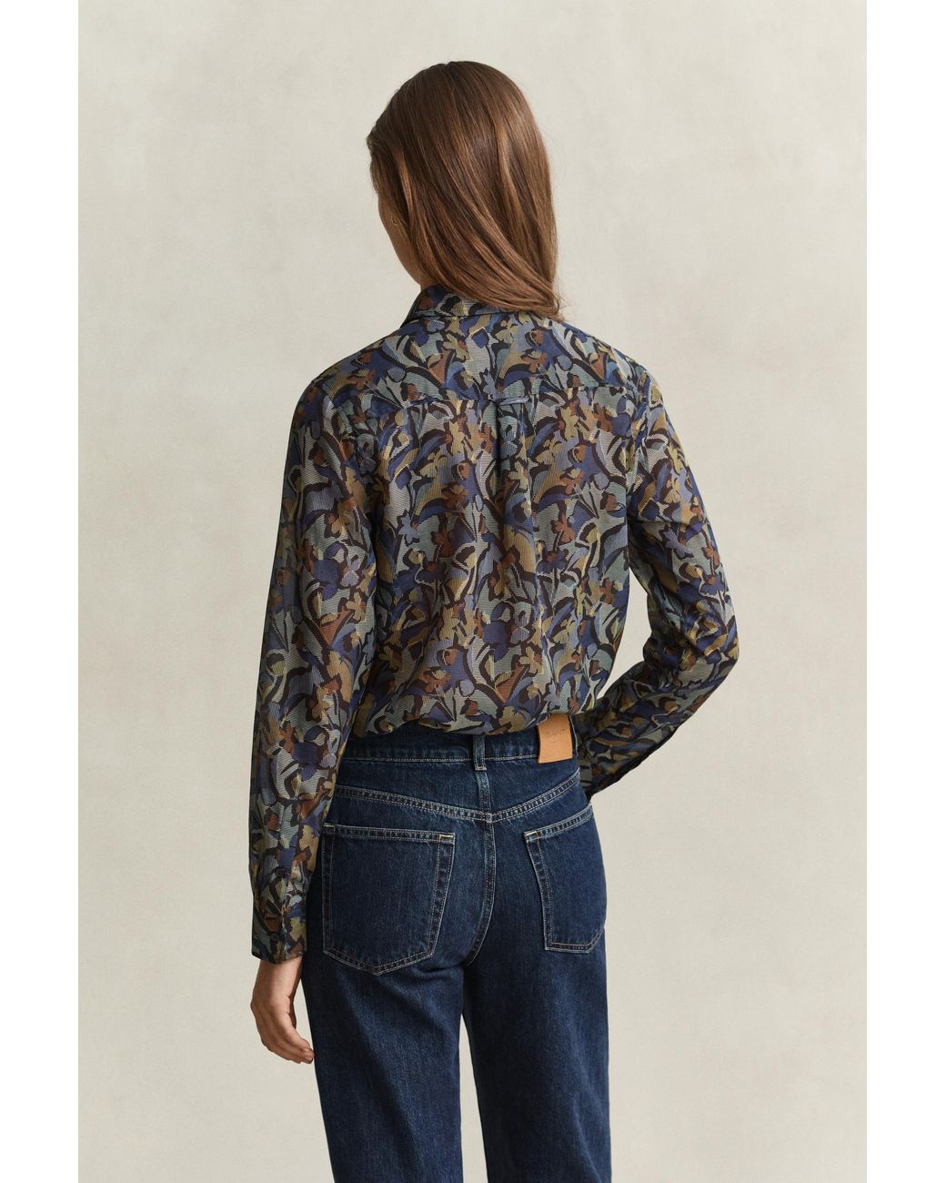 Gant Blue Printed Cotton Silk Shirt Evening