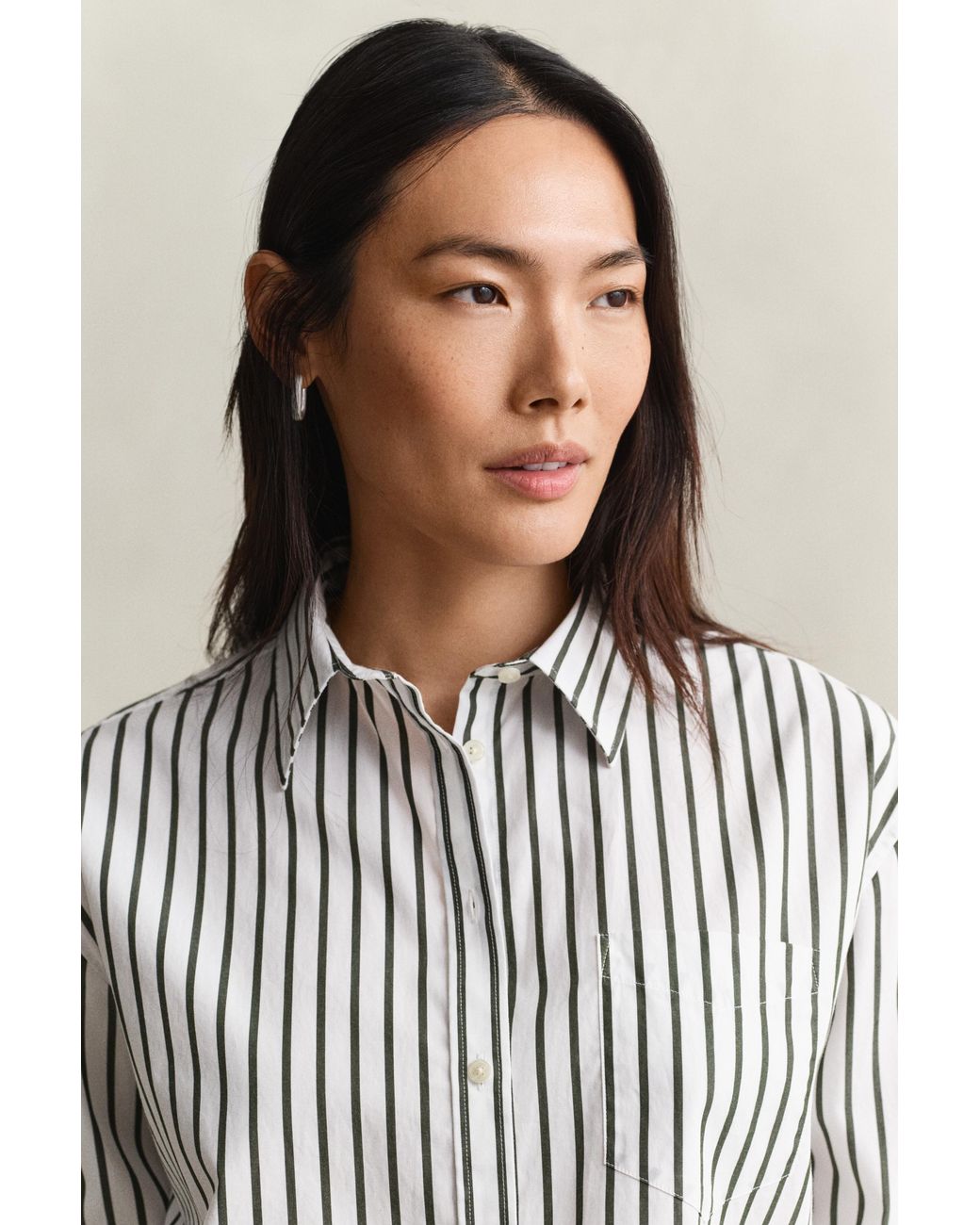 Gant Blue Relaxed Fit Striped Classic Poplin Shirt