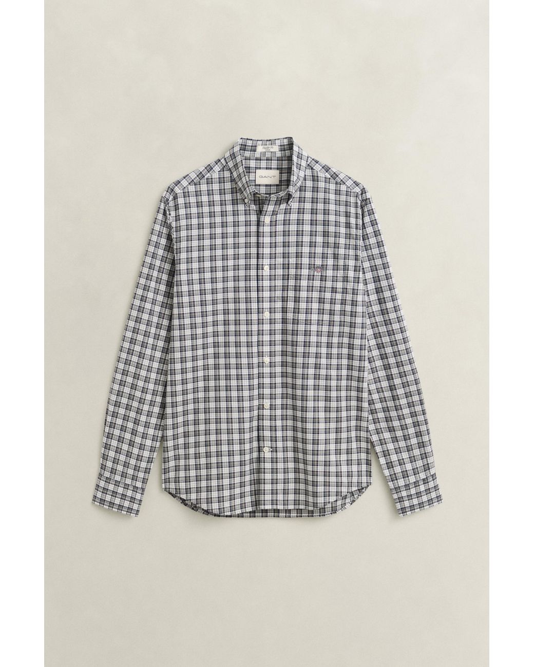 Gant Gray Checked Poplin Shirt for men