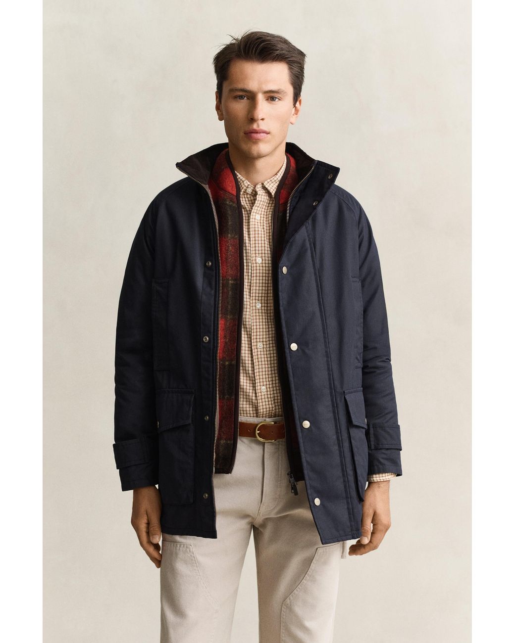 Gant Blue Waxed Double Decker Jacket Evening for men