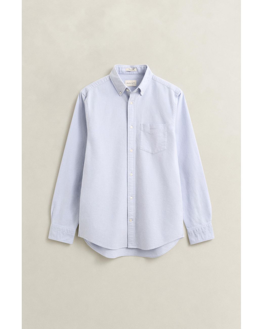 Gant White Brushed Oxford Shirt Clear Sky for men